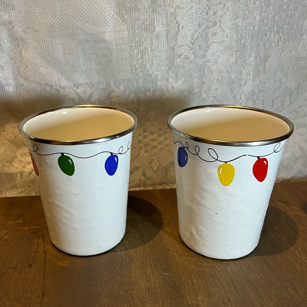 Christmas Light Metal Cups